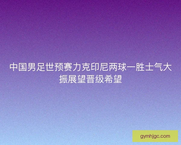 中国男足世预赛力克印尼两球一胜士气大振展望晋级希望