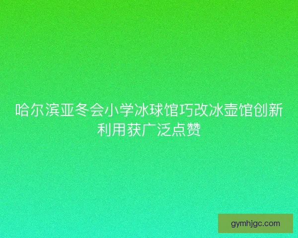 哈尔滨亚冬会小学冰球馆巧改冰壶馆创新利用获广泛点赞