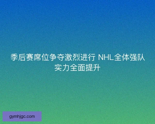季后赛席位争夺激烈进行 NHL全体强队实力全面提升