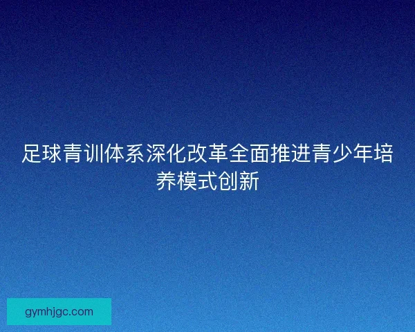 足球青训体系深化改革全面推进青少年培养模式创新